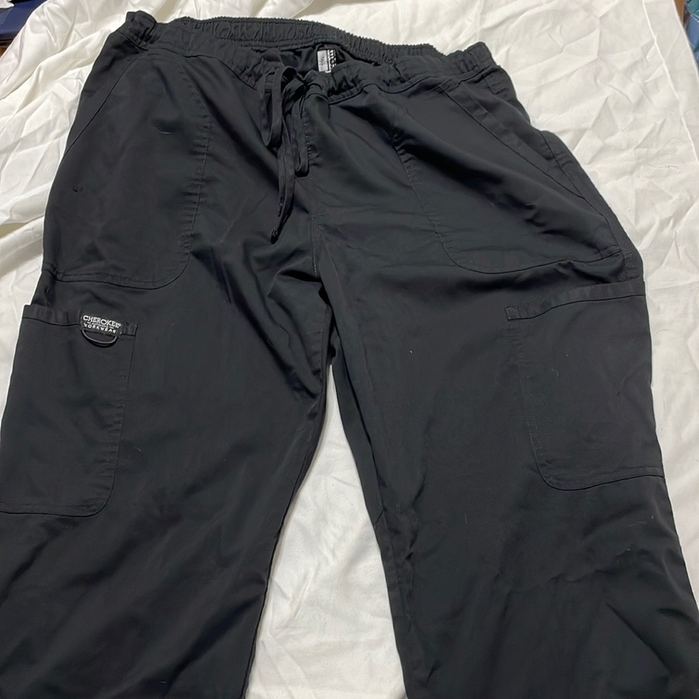 Cherokee Authentic Workwear mid rise cargo scrub pants tall large